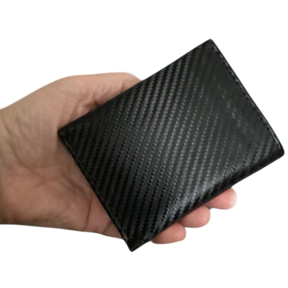 Oak Leathers Wallet RFID Trifold Credit Card & ID Windows Slim Black Leather New
